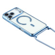 Etui do iPhone 17 Pro, Electro MagSafe, niebieskie + Smycz