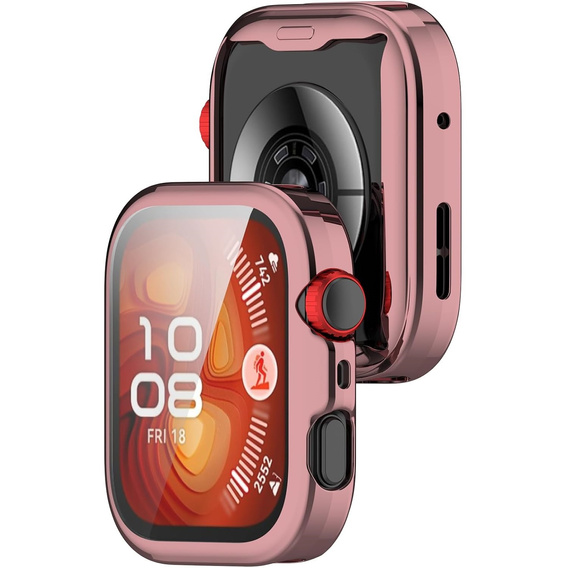 2w1 Etui z Osłoną na ekran do Huawei Watch Fit 4, Różowe