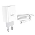 HOCO Network Ładowarka Sieciowa PD20W/QC3.0 - White + Kabel USB Type-C