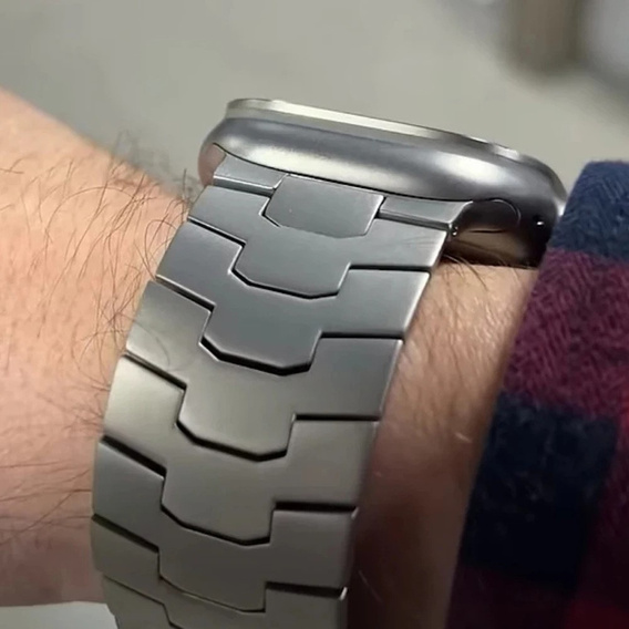 Bransoleta do Apple Watch 1/2/3/4/5/6/7/8/9/10/11/SE Ultra 1/2/3 42/44/45/46/49mm, Tytanowa