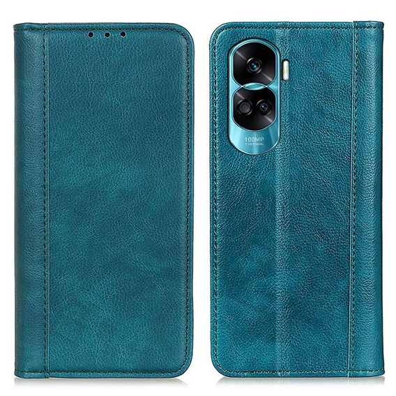 Etui do Honor 90 Lite 5G, Wallet Litchi Leather, zielone
