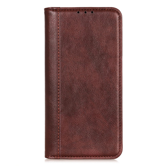 Etui do Samsung Galaxy S25 Ultra, Wallet Litchi Leather, brązowe