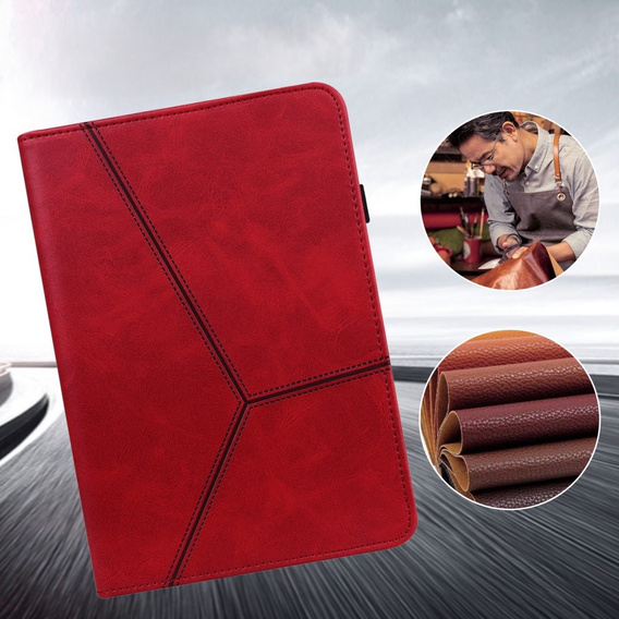 Etui do Samsung Galaxy Tab S10 Lite / S10 FE / S9 FE / S9, Classic, z miejscem na rysik, czerwone