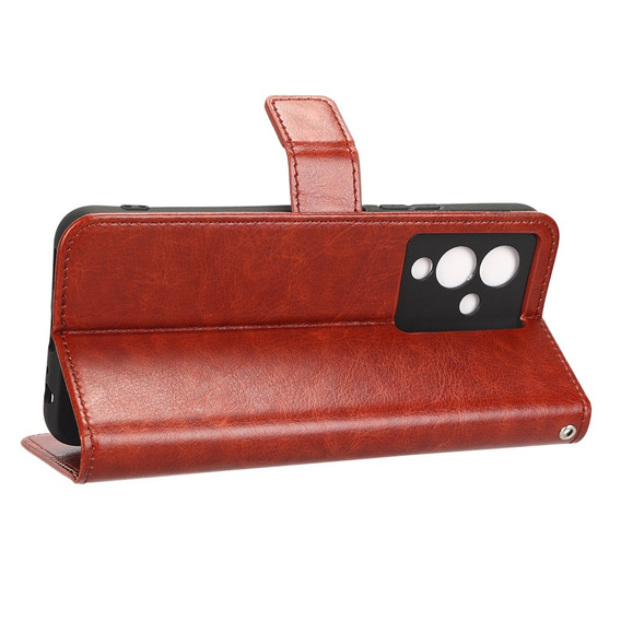 Etui z klapką do Infinix Note 12 5G, Crazy Horse Wallet, brązowe