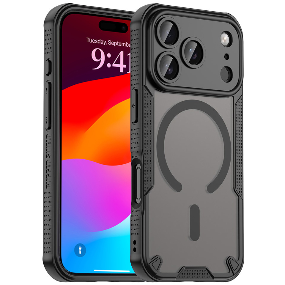 Etui pancerne do iPhone 17 Pro Max, do MagSafe, czarne