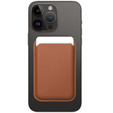 Portfel magnetyczny na karty do iPhone 12 / 13 / 14 / 15 / 16, Leather Mag Wallet, kompatybilny z MagSafe – brązowy