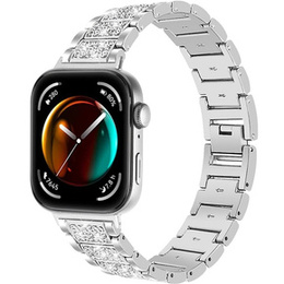 Bransoleta z Diamentami do Huawei Watch Fit 4 / 4 Pro / 3, Srebrna