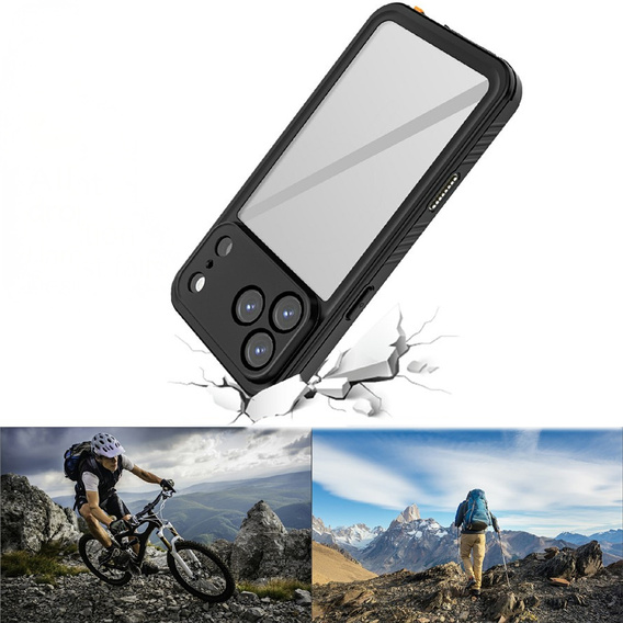 Etui Wodoodporne IP68 do iPhone 17 Pro Max, Redpepper, czarne