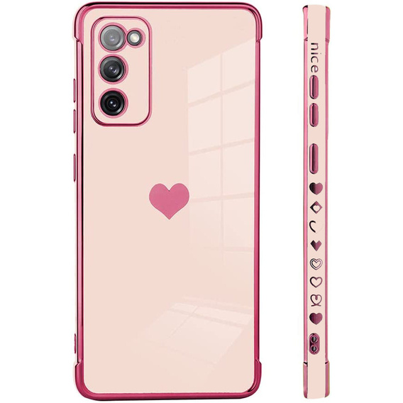 Etui do Samsung Galaxy S20 FE, Electro heart, różowe rose gold