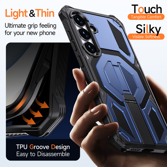 Etui ochronne do Samsung Galaxy S25 FE do MagSafe, z podstawką, niebieskie