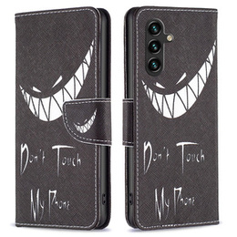 Etui z klapką do Samsung Galaxy A55 5G, Wallet, Don't Touch My Phone czarne