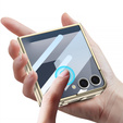 Etui ze szkłem do Samsung Galaxy Z Flip7 5G, PC Case, Złote