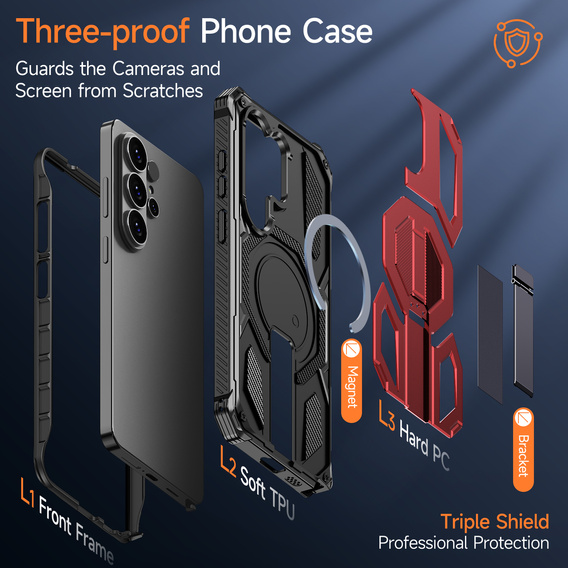 Etui ochronne do Samsung Galaxy S26 Ultra do MagSafe, z podstawką, czerwone