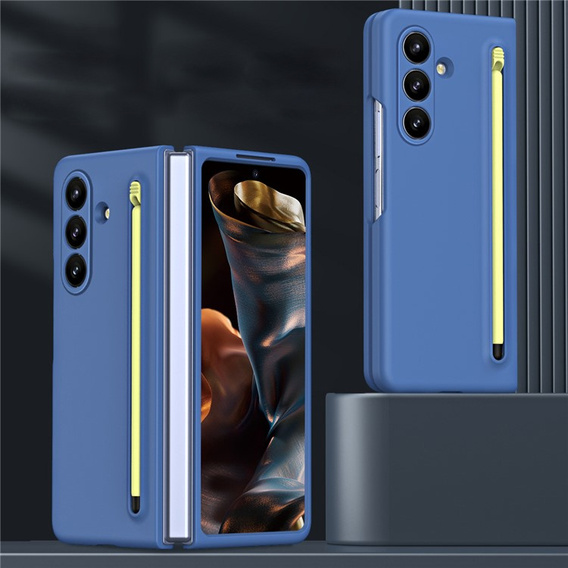 Etui ze szkłem i rysikiem do Samsung Galaxy Z Fold7 – niebieskie