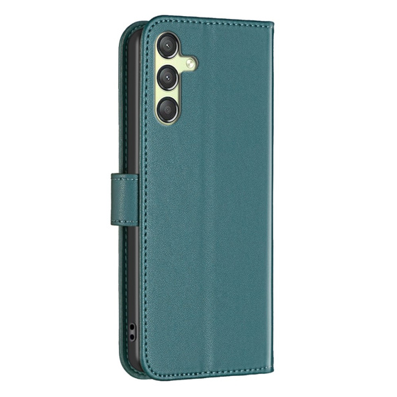 Etui z klapką do Samsung Galaxy A25 5G, BINFEN Wallet, zielone + szkło 9H