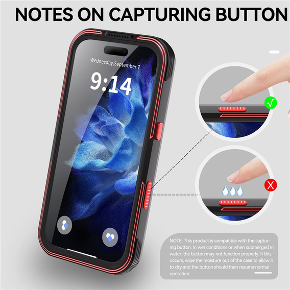 Etui Wodoodporne IP68 do iPhone 17 Pro, SHELLBOX GTM MagSafe, czarne