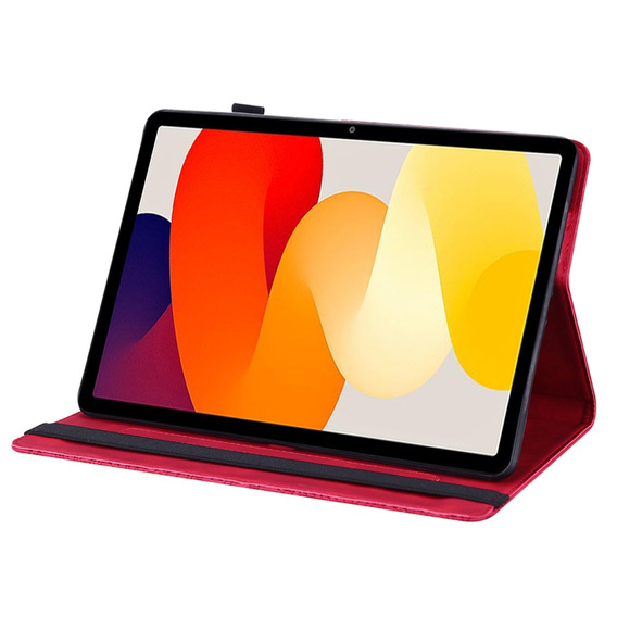 Etui do Xiaomi Redmi Pad SE 11", Flowers, czerwone