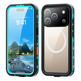 Etui Wodoodporne IP68 do iPhone 17 Pro, SHELLBOX MagSafe, niebieskie