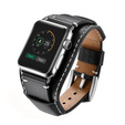Pasek Skórzany do Apple Watch 1/2/3/4/5/6/7/8/9/10/11/SE Ultra 1/2/3 42/44/45/46/49mm, Czarny