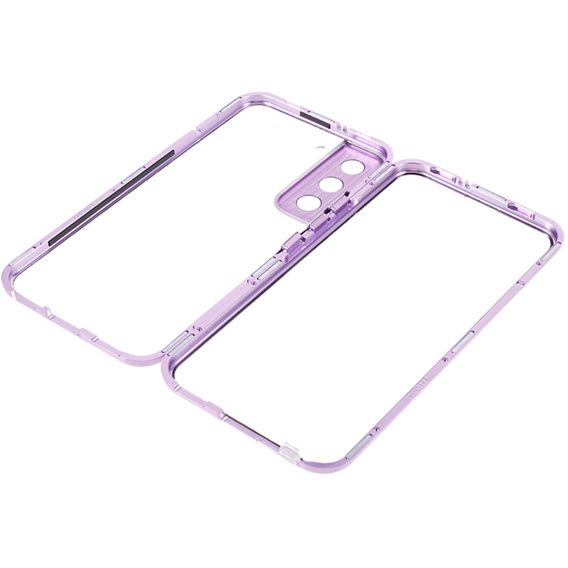 Etui do Samsung Galaxy S21, Magnetic Dual Glass, fioletowe