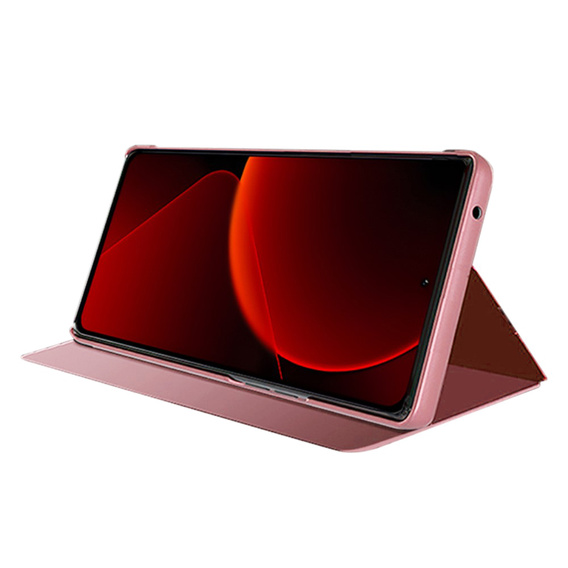 Etui do Xiaomi 13T / 13T Pro, Clear View, różowe rose gold