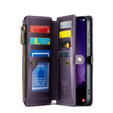 Etui CASEME do Samsung Galaxy S24 FE, RFID Leather Wallet, z paskiem na ramię, fioletowe