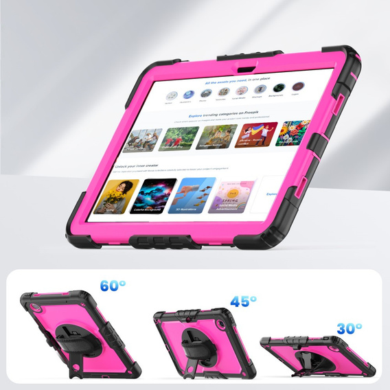 Etui pancerne do Lenovo Tab M11, ochronne 360 z miejscem na rysik, różowe
