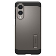 Etui Spigen do Samsung Galaxy S25 Edge, Tough Armor MagSafe, szare + Szkło Hartowane 9H