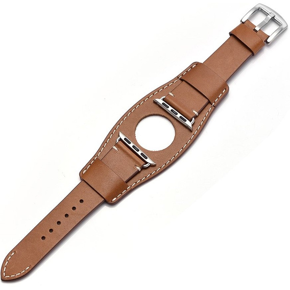 Pasek Skórzany do Apple Watch 1/2/3/4/5/6/7/8/9/10/11/SE Ultra 1/2/3 42/44/45/46/49mm, Brązowy