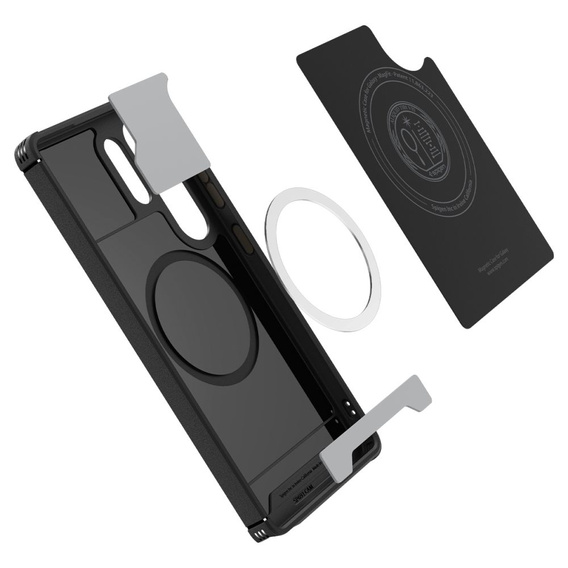 Etui Spigen do Samsung Galaxy S25 Ultra, Core Armor MagSafe, czarne + Szkło Hartowane 9H