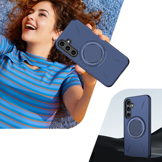 Etui do Samsung Galaxy A57 5G, z podstawką, do MagSafe, niebieskie