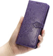 Etui z klapką do Samsung Galaxy M55 5G, Mandala, fioletowe
