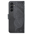 Etui z klapką do Samsung Galaxy S23 FE, Butterfly, czarne