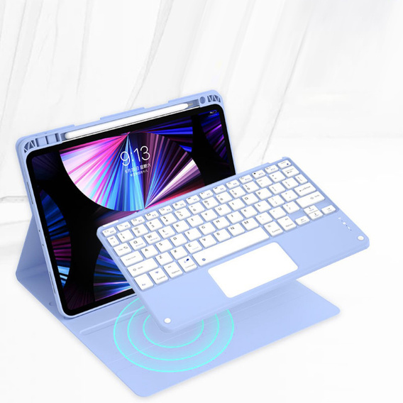 Etui z klawiaturą do iPad Air 10.9" 2022/2020 (5/4 gen.), Touchpad, niebieskie