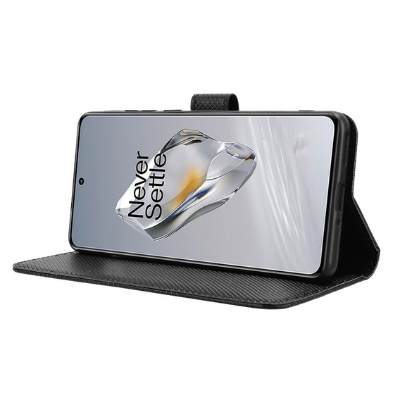 Etui z klapką do OnePlus 12 5G, Wallet Smart Magnet, czarne