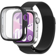 Bransoleta Milanese + Etui z osłoną na ekran do Huawei Watch Fit 4, Czarna