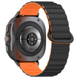 Pasek Silikonowy do Samsung Galaxy Watch Ultra 47mm (2025 / 2024), Czarny/Pomarańczowy