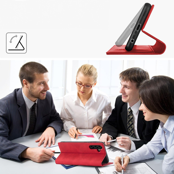 Etui z klapką do Samsung Galaxy A17 5G, Smart Suede - czerwone