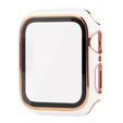 2w1 Etui + Szkło Hartowane do Apple Watch 7/8/9 41mm - Biały / Złoty