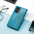 Etui z klapką do Motorola Moto E14, Mandala, niebieskie