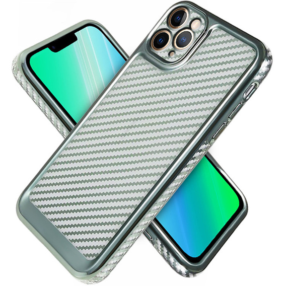 Etui do iPhone 12 Pro Max Carbon Slim Case Obudowa, Zielone