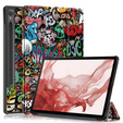 Etui do Samsung Galaxy Tab S9, Smartcase Hybrid z miejscem na rysik, graffiti