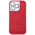 Etui do iPhone 15 Pro, ERBORD Armor Mag do MagSafe, czerwone