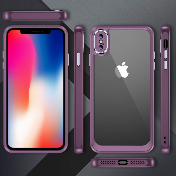 Etui do iPhone X / XS, ERBORD Impact Guard, fioletowe