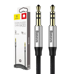 Kabel audio mini jack 3,5mm AUX Baseus Yiven 1m - czarno-srebrny