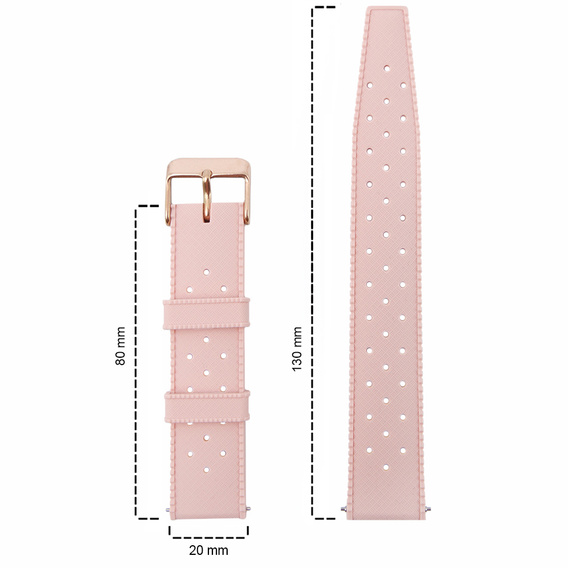 2x Pasek Silikonowy ERBORD Uniwersalny 20mm, Tropic, różowy / biały
