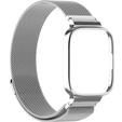 Pasek Bransoleta Milanese z Etui do Xiaomi Redmi Watch 3 Active, Srebrny
