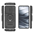 Etui do Xiaomi Redmi Note 14 5G, KickStand Camera Lens, czarne + Szkło 9H