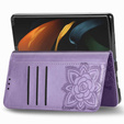 Etui z klapką do Samsung Galaxy Z Fold 4 5G, Butterfly, fioletowe