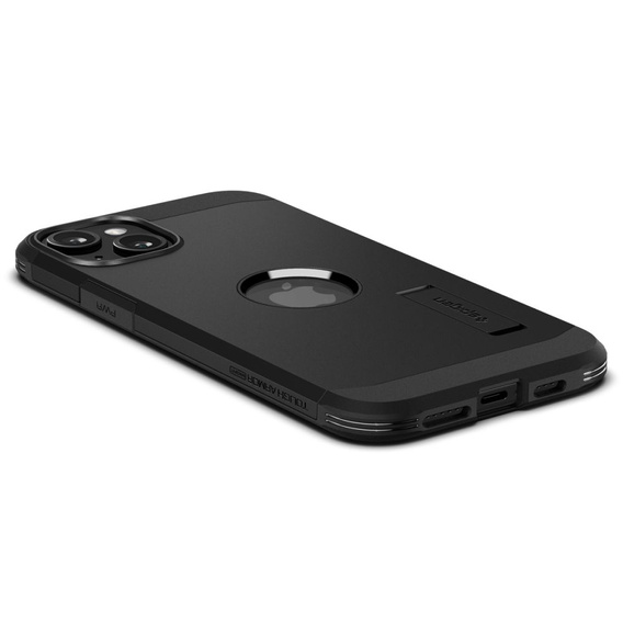 Etui Spigen do iPhone 15, Tough Armor Mag MagSafe, Czarne + Szkło